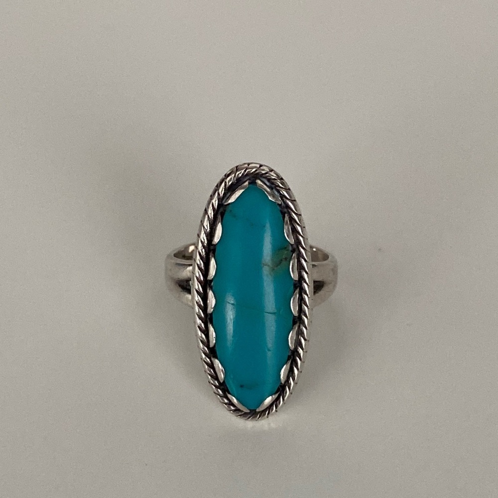 Sterling silver ring with turquoise stone